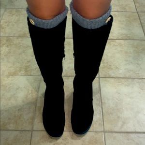 Cute black long boots